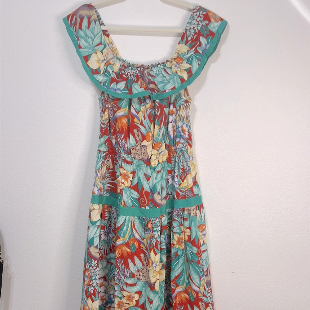 Gilligan O’Malley Vintage 1970s Cotton Hawaiian Style Maxi Dress EUC - Picture 7 of 12